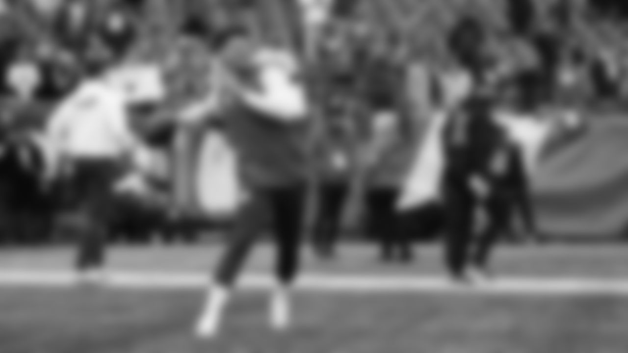 Kansas City Chiefs quarterback Patrick Mahomes (15) warming up prior to the regular season Week 15 NFL Football Game in Foxborough, MA on Sunday, December 17, 2023.