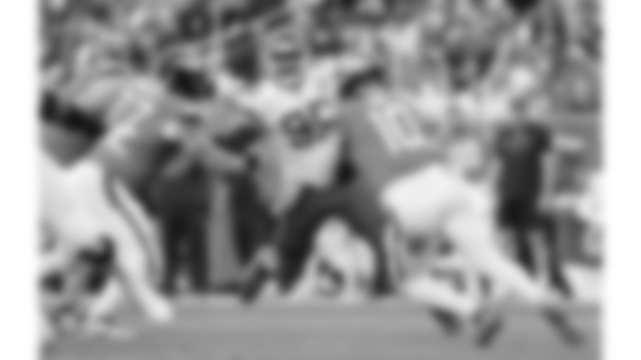 Kansas City Chiefs defensive tackle Chris Jones (95) rushes towards Broncos quarterback Bo Nix (10) during a week 11 NFL Football game against the Denver Broncos on Sunday, November 16, 2025 in Denver, Colorado.