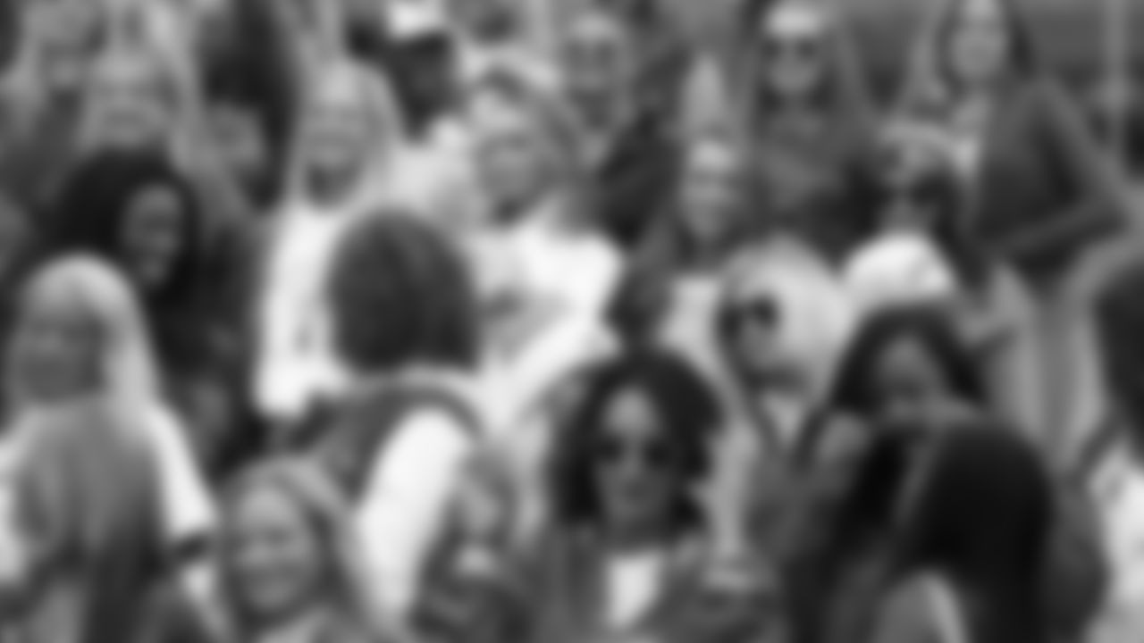 Kansas City Chiefs Alumni Cheerleaders prior to a week 12 NFL Football game against the Indianapolis Colts on Sunday, November 23, 2025 in Kansas City, MO.