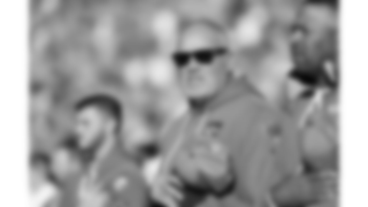 Kansas City Chiefs Assistant Head Coach and Special Teams Coordinator Dave Toub during the National Anthem prior to a week 11 NFL Football game against the Denver Broncos on Sunday, November 16, 2025 in Denver, Colorado.