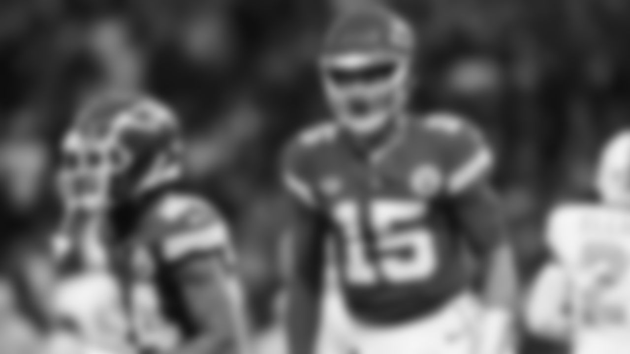 Kansas City Chiefs quarterback Patrick Mahomes (15) during the Week 9 NFL football game against the Miami Dolphins in Frankfurt, Germany on November 5, 2023.