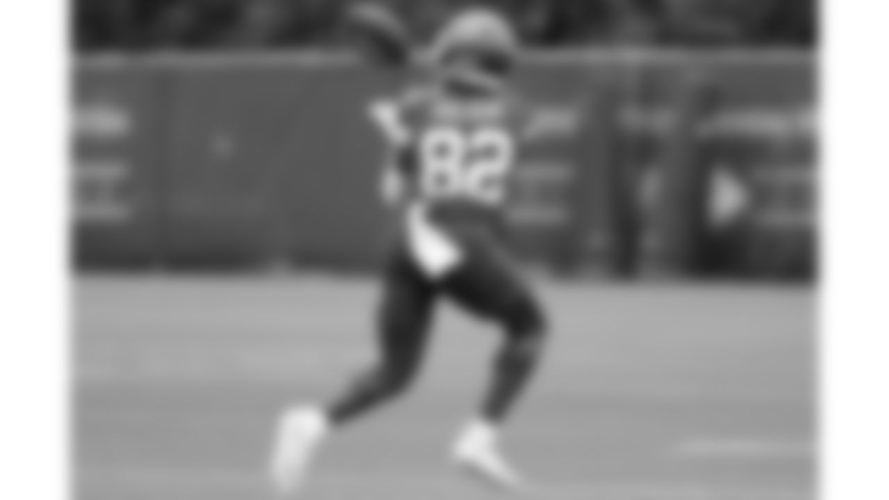 Kansas City Chiefs wide receiver Jimmy Holiday (82) practices during phase 3 of OTAs on Wednesday June 18, 2025 in Kansas City, MO.