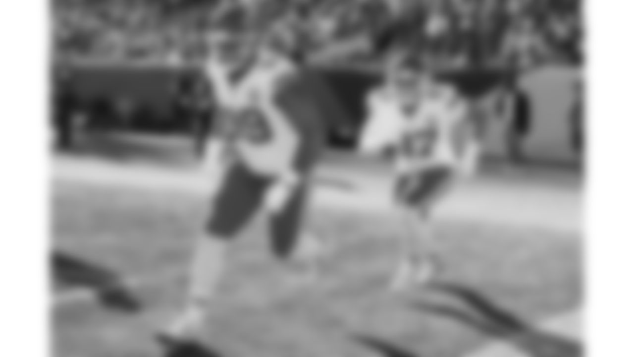 Kansas City Chiefs defensive tackle Jerry Tillery (99) warms up prior to a week 11 NFL Football game against the Denver Broncos on Sunday, November 16, 2025 in Denver, Colorado.