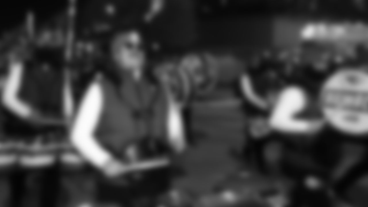 Chiefs Rumble at the pregame parade prior to a week 14 NFL Football game against the Houston Texans on Sunday, December 7, 2025 in Kansas City, MO.