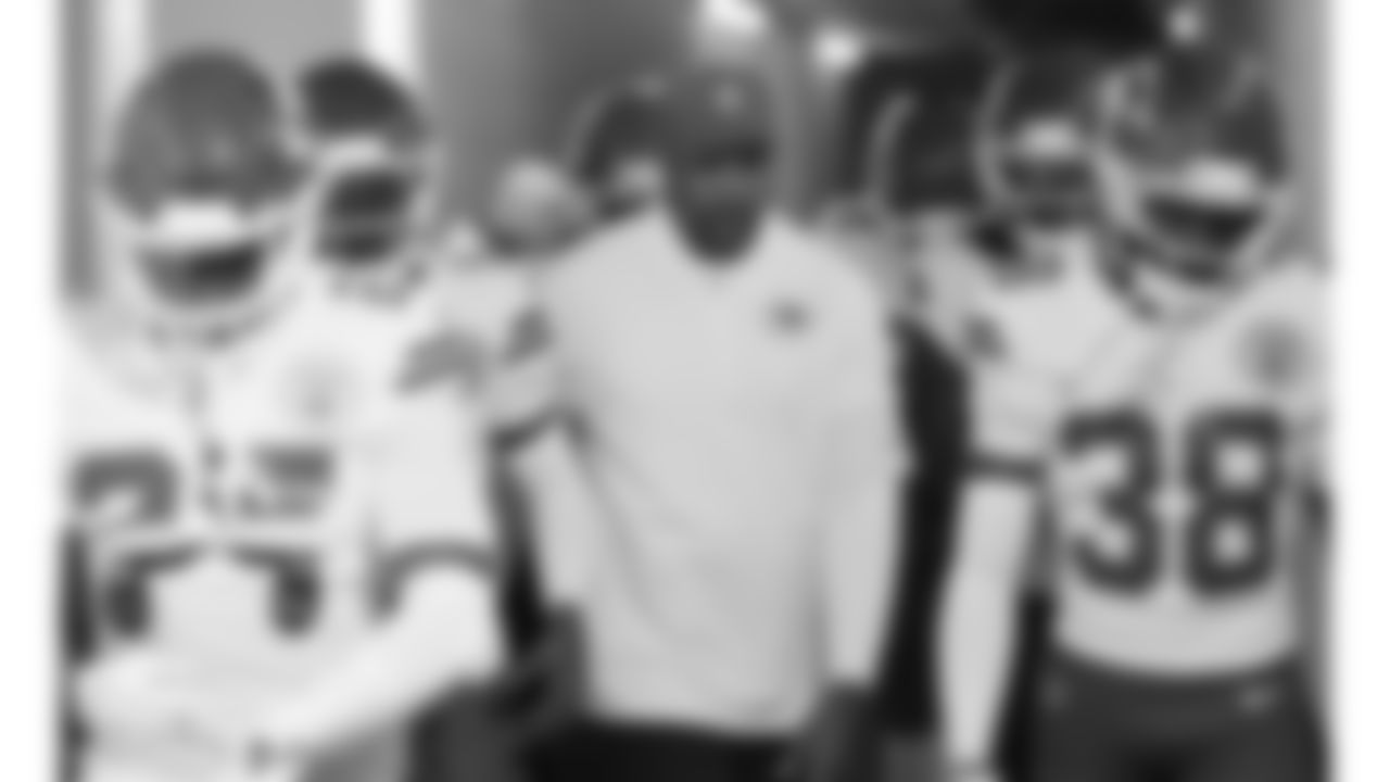 Kansas City Chiefs Running Backs Coach Todd Pinkston walks in the tunnel prior to a week 18 game against the Las Vegas Raiders on Sunday, January 3, 2026.