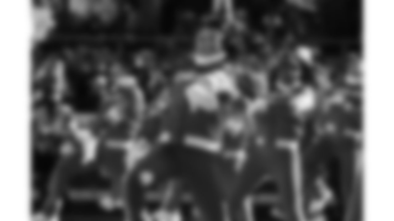 Kansas City Chiefs Cheerleaders perform on the field during a week 15 NFL Football game against the Los Angeles Chargers on Sunday, December 14, 2025 in Kansas City, MO.