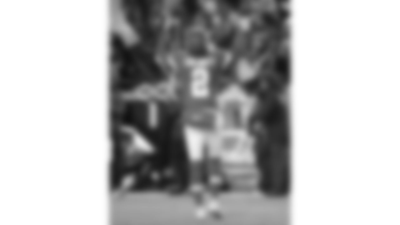 Kansas City Chiefs Punter Dustin Colquitt (2) celebrates during the game between The Kansas City Chiefs and The Houston Texans in the Divisional Playoff game at Arrowhead Stadium on January 12, 2019.