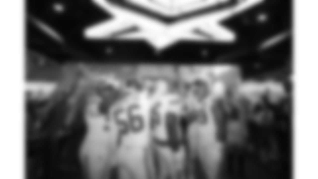 The defensive line prior to a week 13 NFL football game against the Dallas Cowboys on Thursday, November 27, 2025 in Arlington, TX.