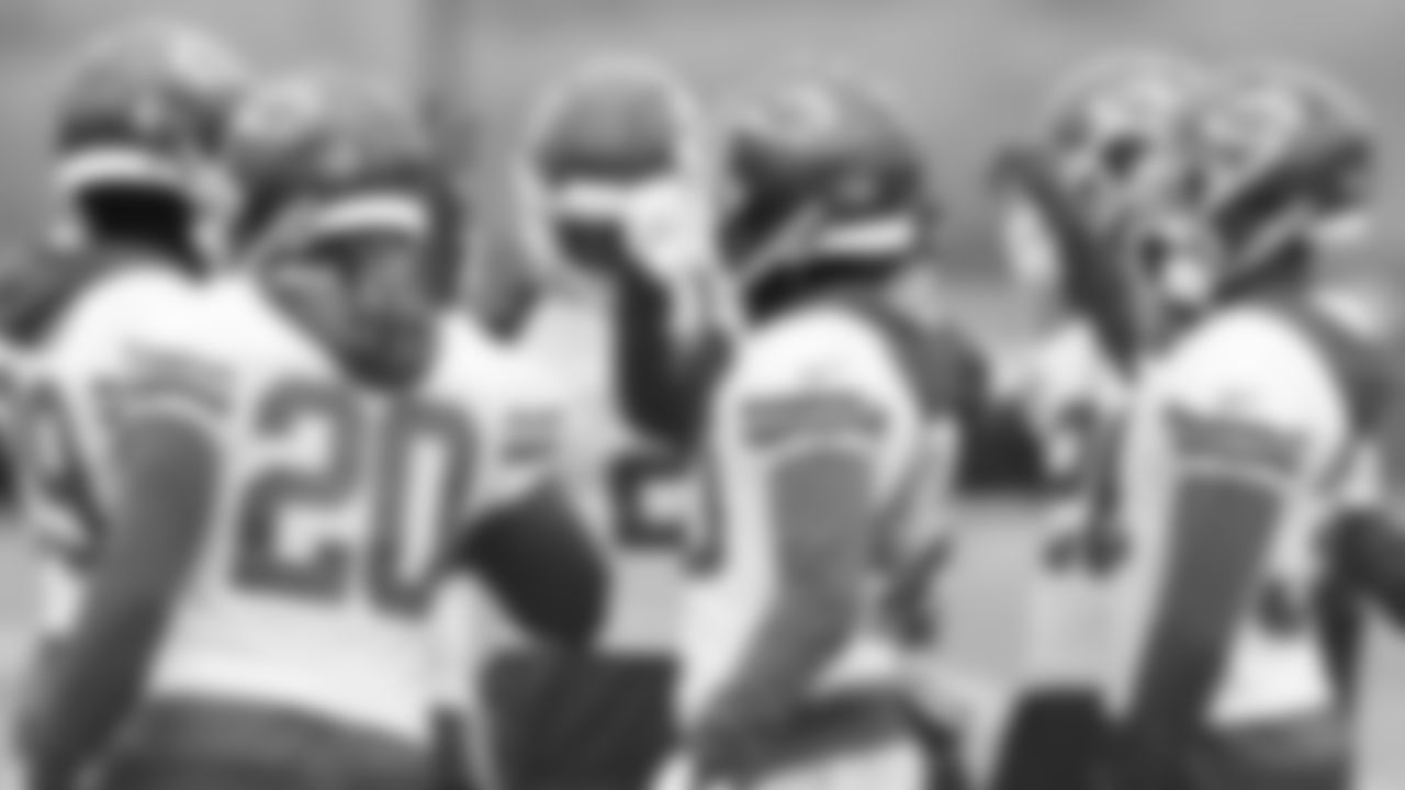 Kansas City Chiefs defensive backs huddle during practice for the week 18 NFL football game against the Chargers, Thursday January 4, 2024.
