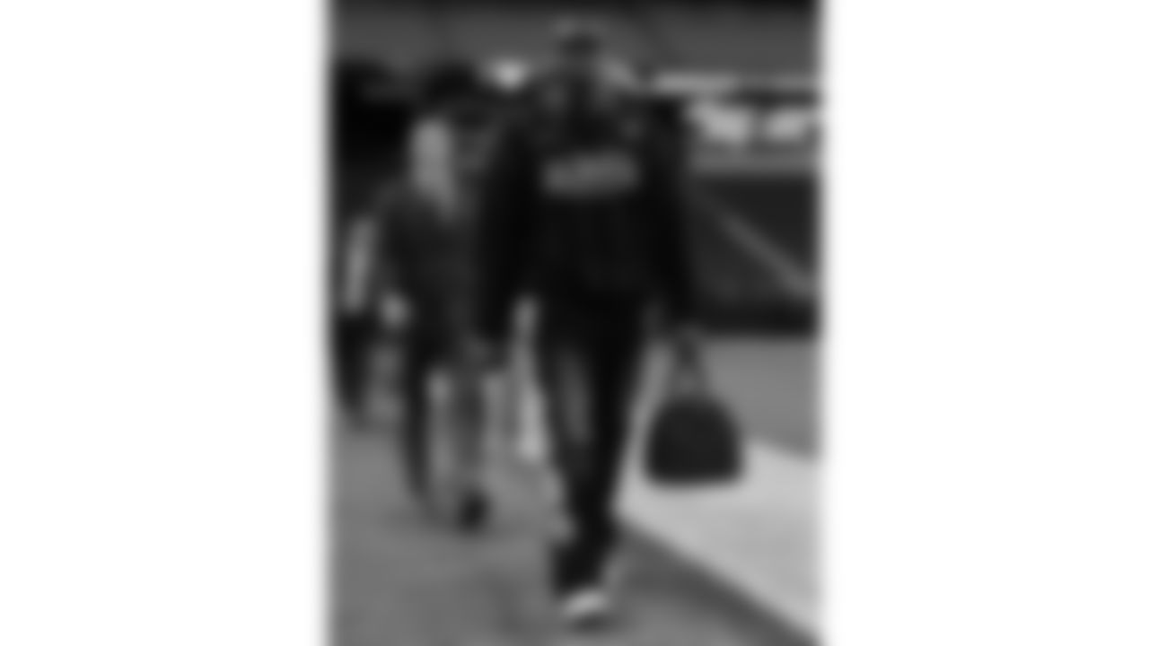 Kansas City Chiefs offensive tackle Chukwuebuka Godrick (72) arrives at Allegiant Stadium for a week 18 NFL football game against the Las Vegas Raiders, Sunday, January 4, 2026 in Las Vegas, NV.