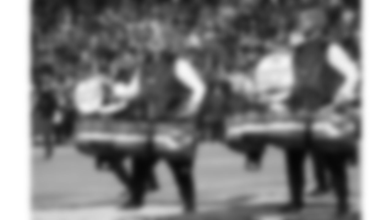 Chiefs Rumble performs on the field prior to a week 14 NFL Football game against the Houston Texans on Sunday, December 7, 2025 in Kansas City, MO.