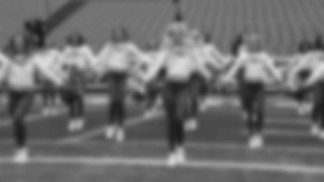 The Kansas City Chiefs Cheerleaders and Entertainment teams prior to a week 17 NFL Football game against the Denver Broncos on December 25, 2025 in Kansas City, MO.