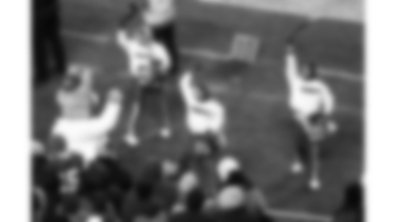 Kansas City Chiefs Cheerleaders and KC Wolf during a week 14 NFL Football game against the Houston Texans on Sunday, December 7, 2025 in Kansas City, MO.