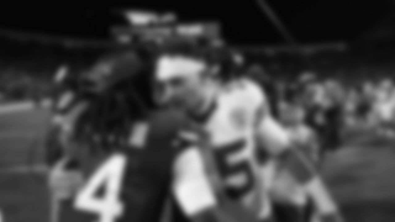 Kansas City Chiefs quarterback Patrick Mahomes (15) and James Cook III after a week 9 NFL football game against the Buffalo Bills, Sunday, November 2, 2025 in Buffalo, NY