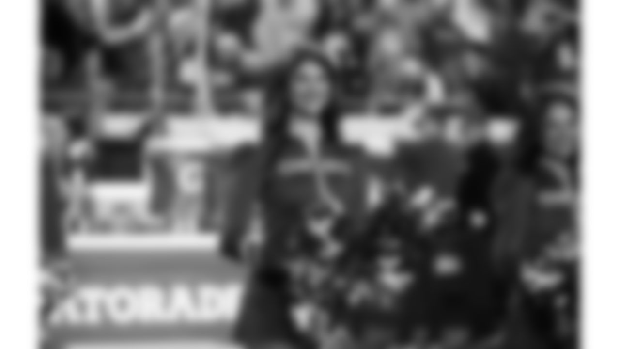 The Kansas City Chiefs Cheerleaders and Entertainment teams prior to a week 17 NFL Football game against the Denver Broncos on December 25, 2025 in Kansas City, MO.