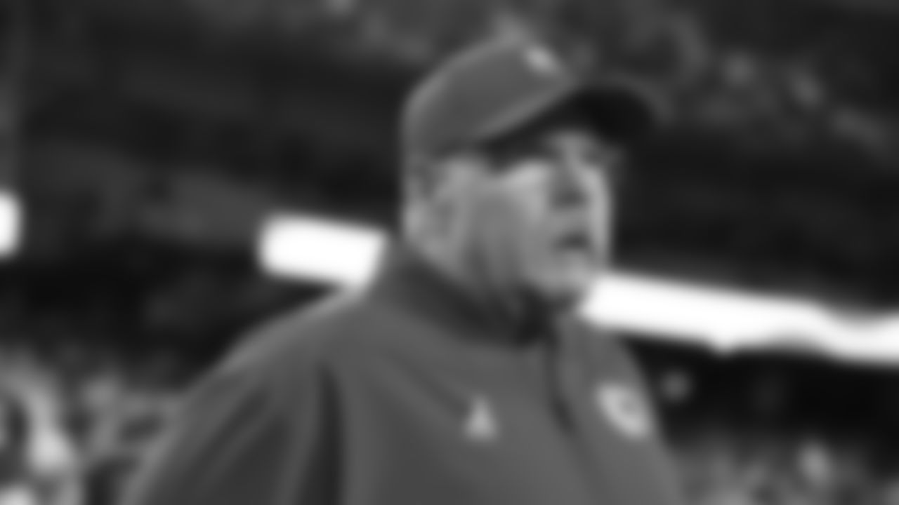 Kansas City Chiefs Head Coach Andy Reid looks on prior to a week 8 NFL Football game against the Washington Commanders on Monday, October 27, 2025 in Kansas City, MO.