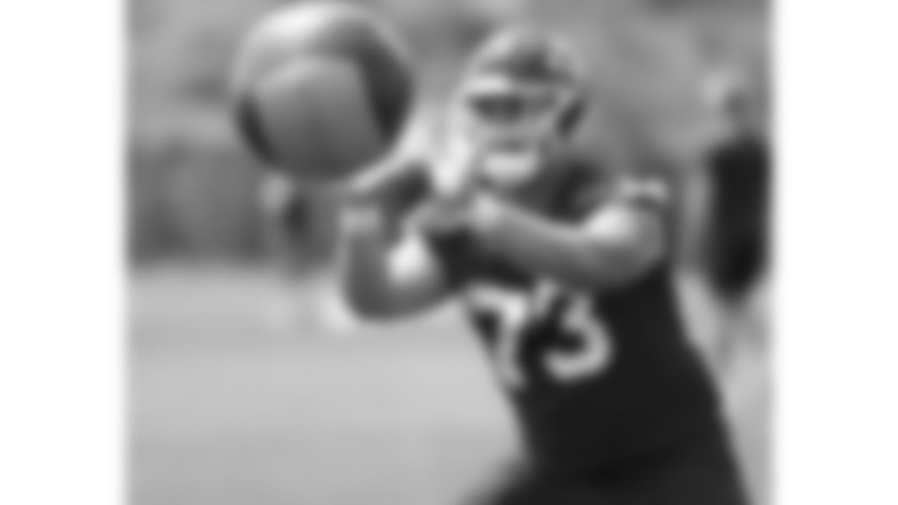Kansas City Chiefs offensive lineman Dalton Cooper (73) practices during phase 3 of OTAs on Monday June 2, 2025 in Kansas City, MO.