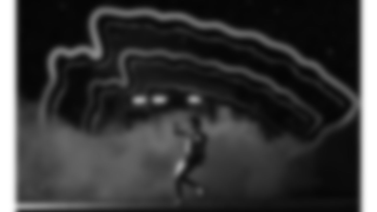 Kansas City Chiefs wide receiver Xavier Worthy (1) takes to the field during player introductions prior to a week 8 NFL Football game against the Washington Commanders on Monday, October 27, 2025 in Kansas City, MO.