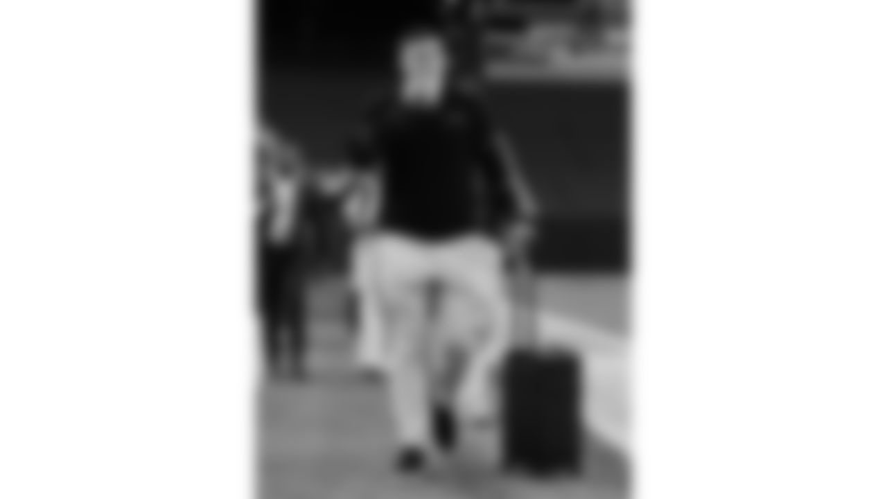 Kansas City Chiefs defensive end George Karlaftis (56) arrives at Allegiant Stadium for a week 18 NFL football game against the Las Vegas Raiders, Sunday, January 4, 2026 in Las Vegas, NV.