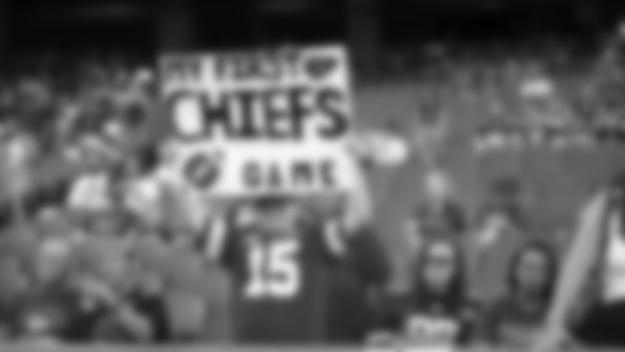 A fan prior to a preseason week 3 NFL football game against the Chicago Bears, Friday, August 22, 2025 in Kansas City, MO.