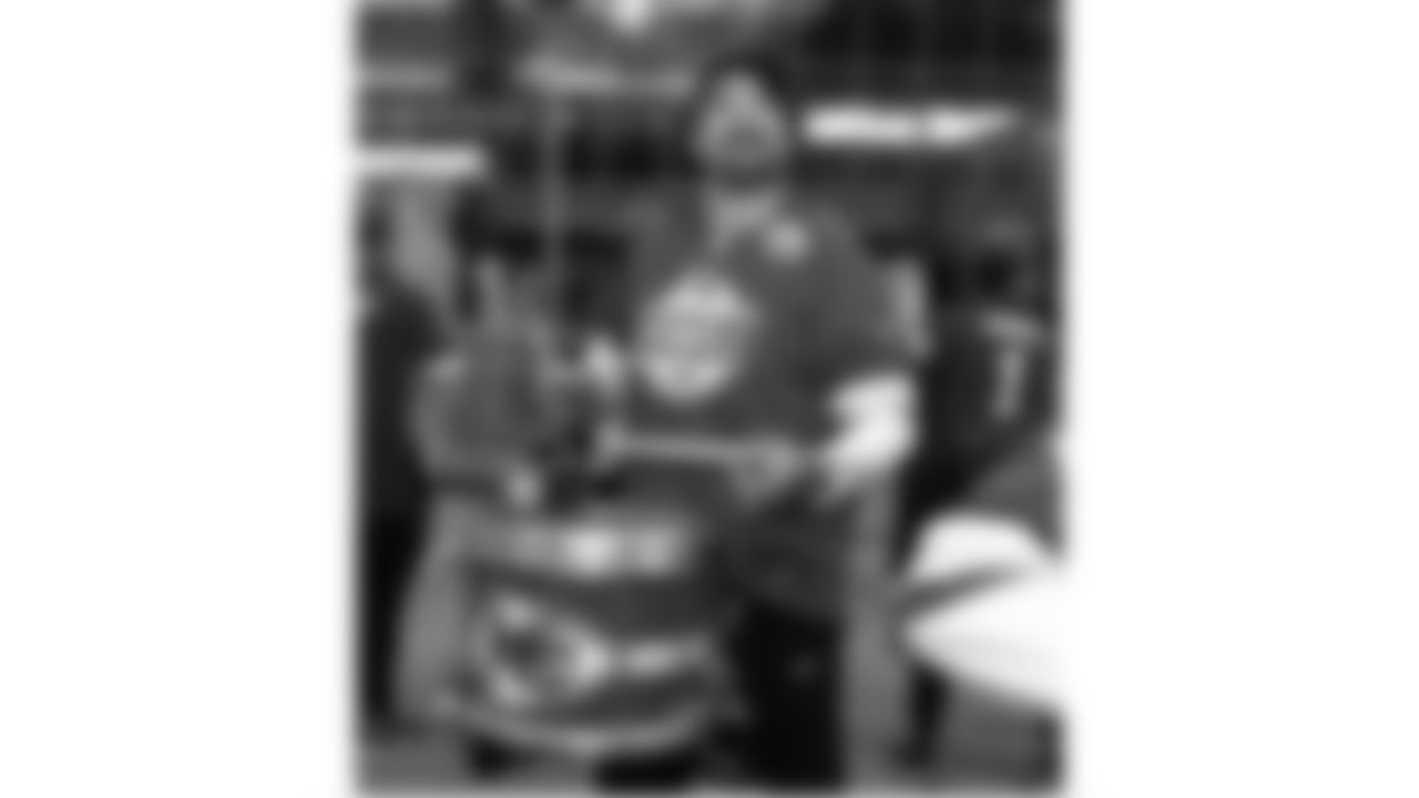 Rumble before a week 8 NFL football game against the Washington Commanders, Monday, October 27, 2025, in Kansas City, MO.