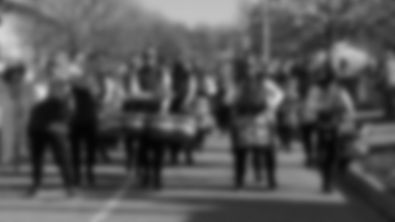 Chiefs Rumble performs prior to a week 15 NFL Football game against the Los Angeles Chargers on Sunday, December 14, 2025 in Kansas City, MO.