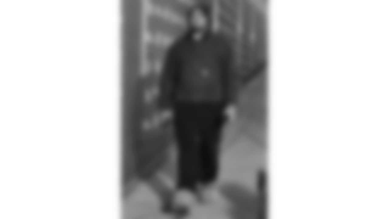 Kansas City Chiefs tackle Kingsley Suamataia (76) arrives prior to an NFL week 14 matchup against the Houston Texans, Sunday December 7, 2025.