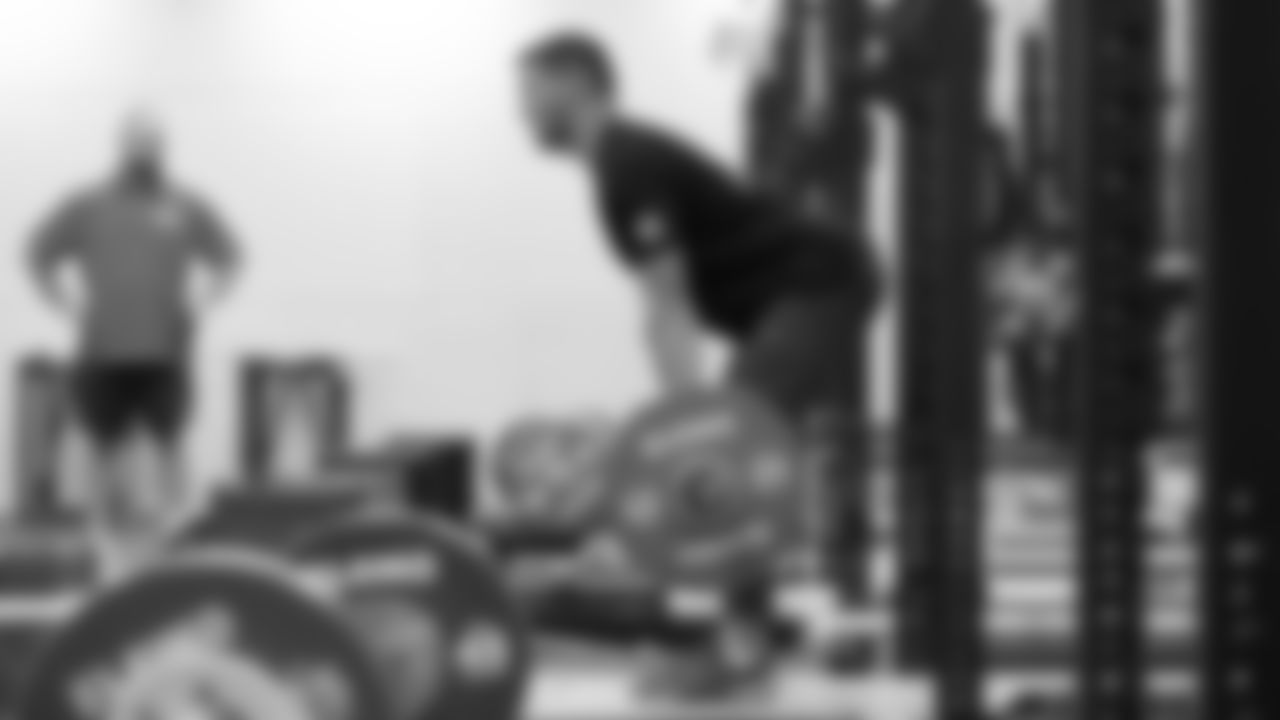 Kansas City Chiefs long snapper James Winchester (41) puts in work in the weight room on Thursday, June 5, 2025.