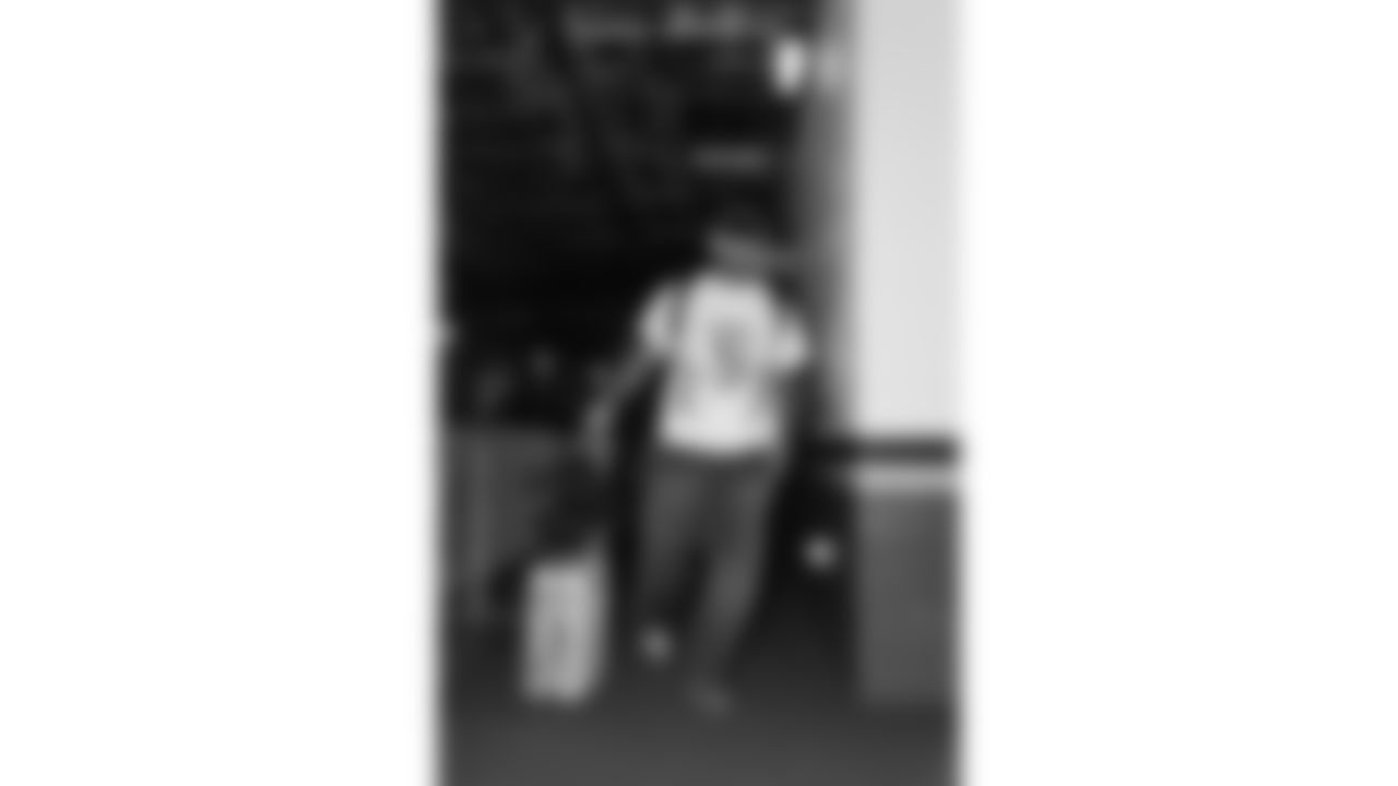 Kansas City Chiefs tackle Kingsley Suamataia (76) arrives at Nissan Stadium prior to a week 16 NFL Football game against the Tennessee Titans on Sunday, December 21, 2025 in Nashville, Tennessee.