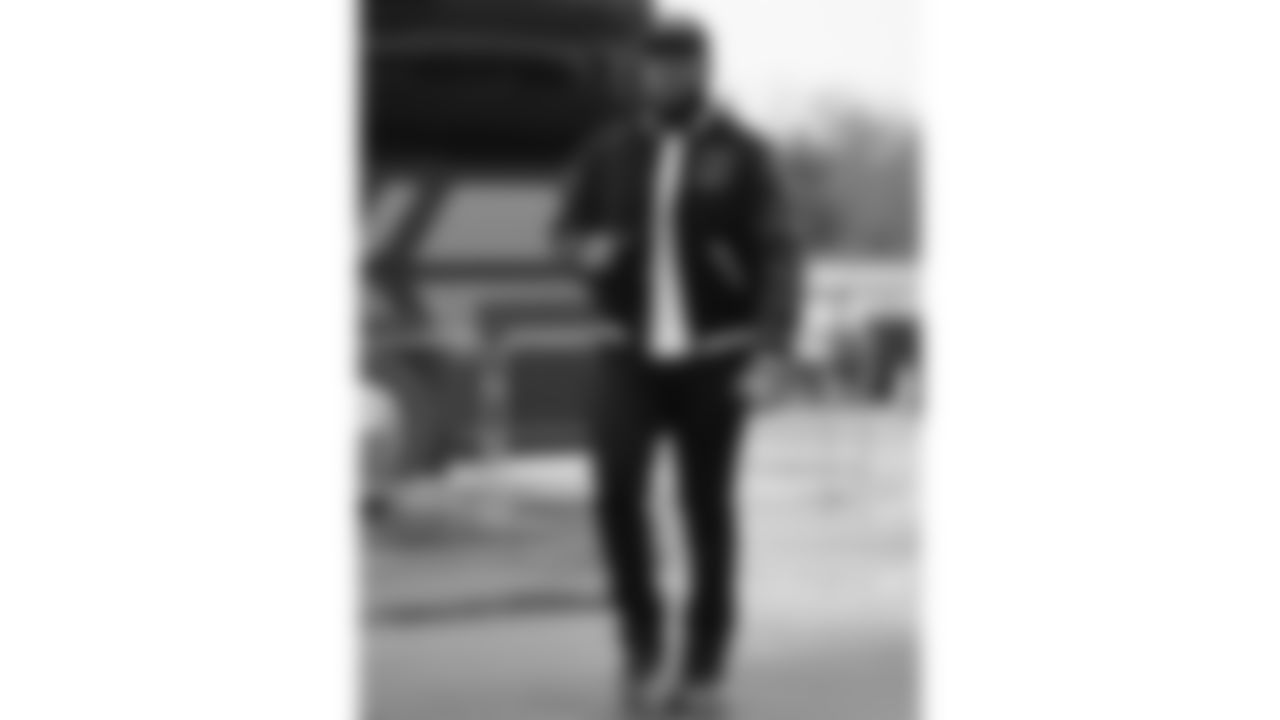 Kansas City Chiefs guard Trey Smith (65) arrives prior to an NFL week 17 matchup against the Denver Broncos, Thursday, December 25, 2025.