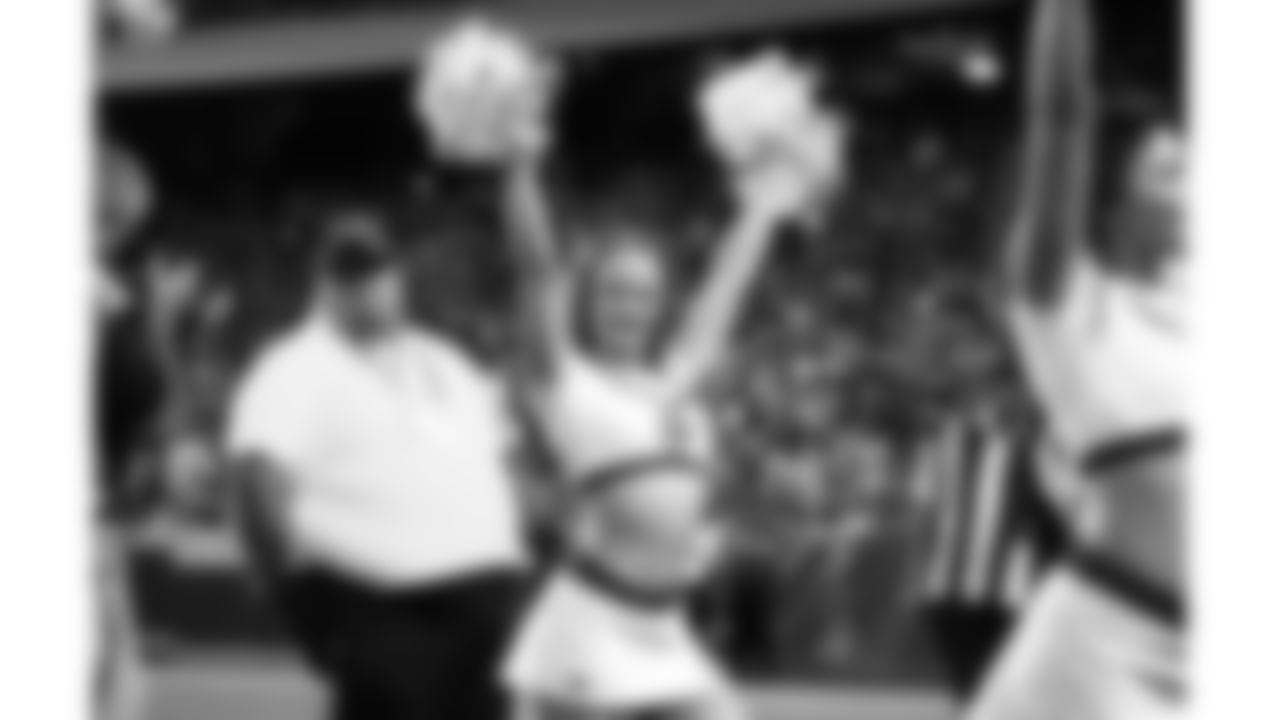 A Kansas City Chiefs Cheerleader during the week 6 NFL football game against the Detroit Lions, Sunday, October 12, 2025 in Kansas City, MO.