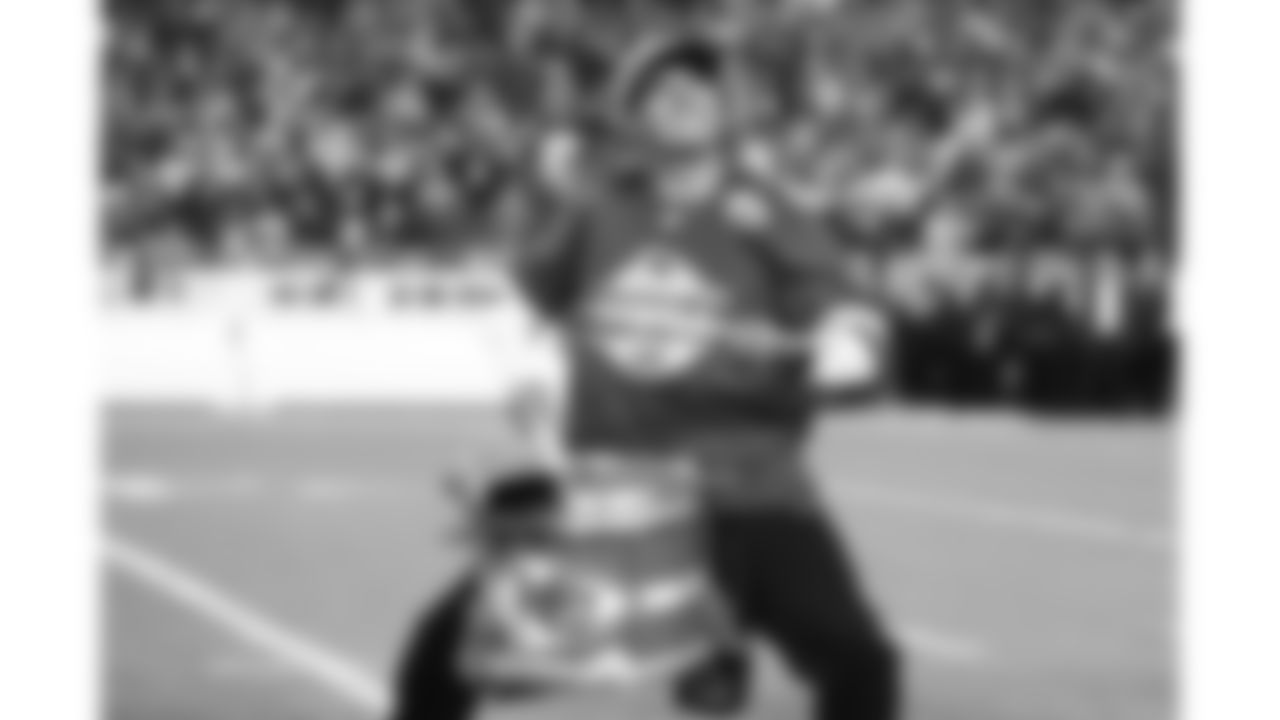 Rumble before a week 8 NFL football game against the Washington Commanders, Monday, October 27, 2025, in Kansas City, MO.