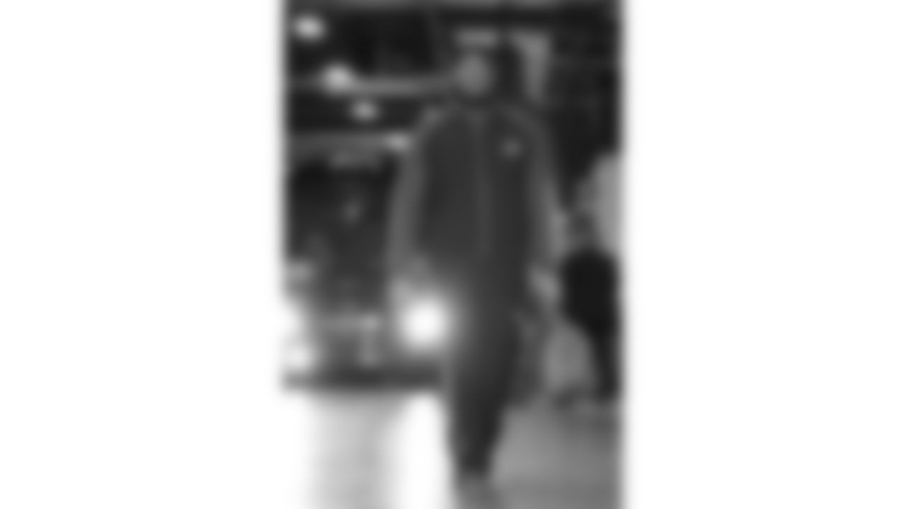 Kansas City Chiefs offensive lineman Trey Smith (65) arrives prior to a week 11 NFL Football game against the Denver Broncos on Sunday, November 16, 2025 in Denver, Colorado.