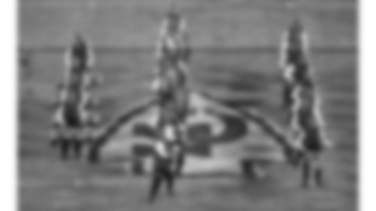 Chiefs Rumble performs on the field prior to a week 14 NFL Football game against the Houston Texans on Sunday, December 7, 2025 in Kansas City, MO.