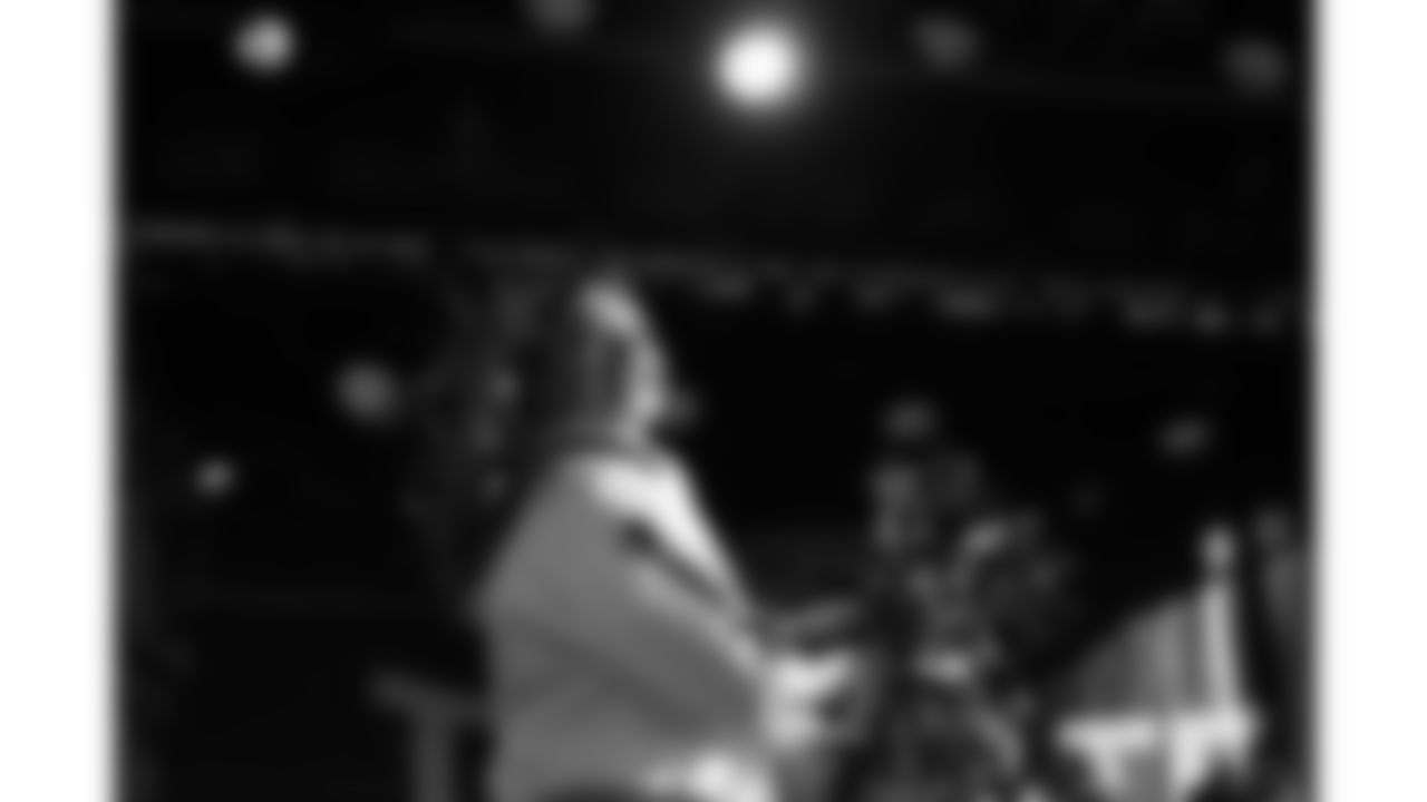 Kansas City Chiefs Cheerleaders perform at the Ford Tailgate District prior to a week 15 NFL Football game against the Los Angeles Chargers on Sunday, December 14, 2025 in Kansas City, MO.