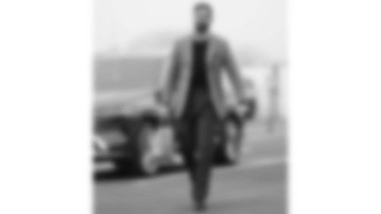 Kansas City Chiefs kicker Harrison Butker (7) arrives prior to a week 12 NFL Football game against the Indianapolis Colts on Sunday, November 23, 2025 in Kansas City, MO