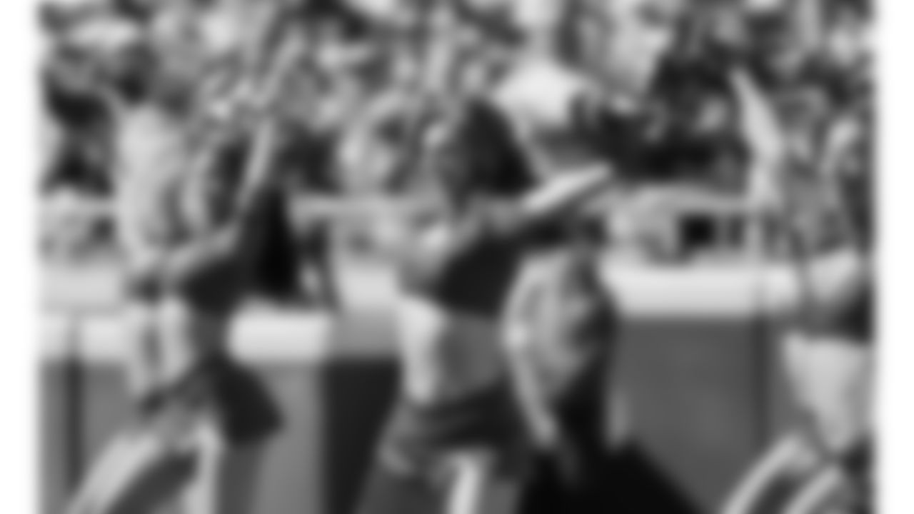 Kansas City Chiefs Cheerleaders perform during a week 7 NFL Football game against the Las Vegas Raiders on Sunday, October 19, 2025.