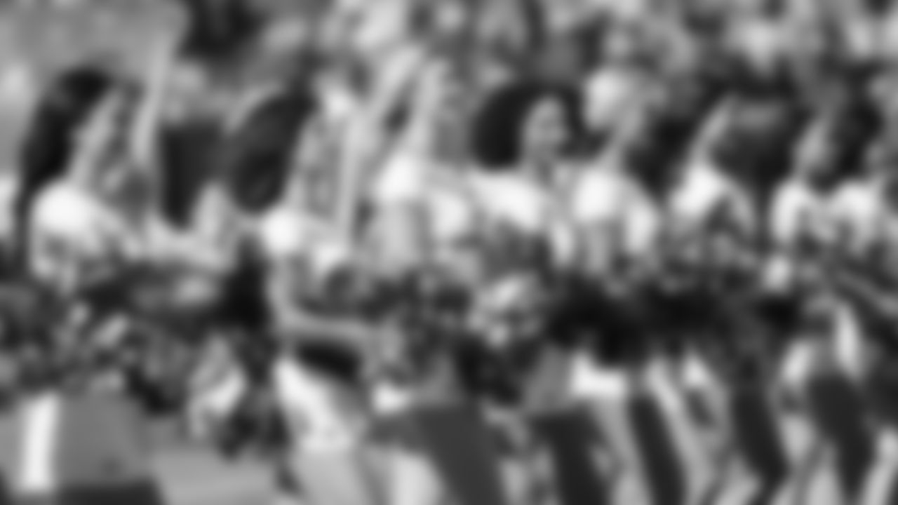 Kansas City Chiefs Cheerleaders on the field during a week 7 NFL Football game against the Las Vegas Raiders on Sunday, October 19, 2025.