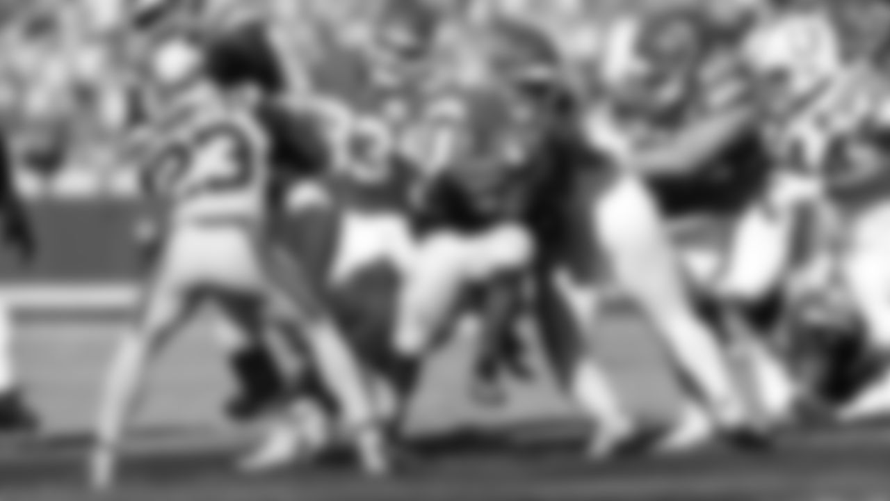 Kansas City Chiefs safety Deon Bush (26) runs the ball during a week 12 NFL Football game against the Indianapolis Colts on Sunday, November 23, 2025 in Kansas City, MO