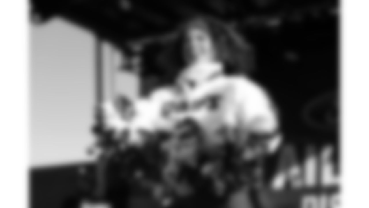 Kansas City Chiefs Cheerleaders perform at the Ford Tailgate District prior to a week 15 NFL Football game against the Los Angeles Chargers on Sunday, December 14, 2025 in Kansas City, MO.