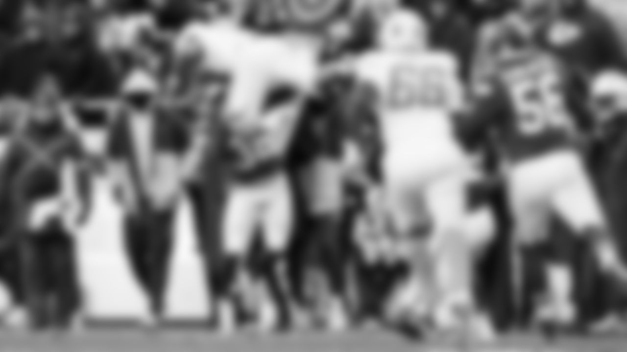 Kansas City Chiefs defensive back Kevin Knowles (38) makes a tackle during a week 15 NFL football game against the Los Angeles Chargers, Sunday, December 14, 2025 in Kansas City, MO.