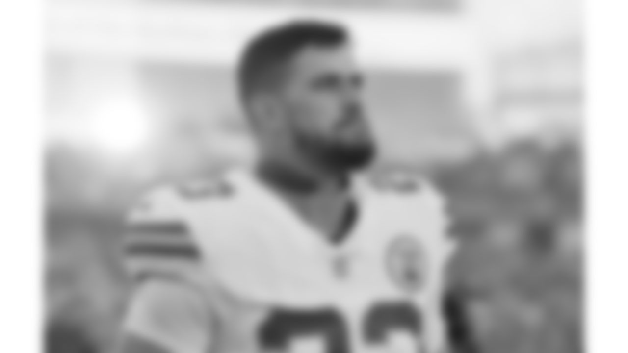 Kansas City Chiefs middle linebacker Drue Tranquill (23) prior to a week 9 NFL football game against the Buffalo Bills, Sunday, November 2, 2025 in Buffalo, NY