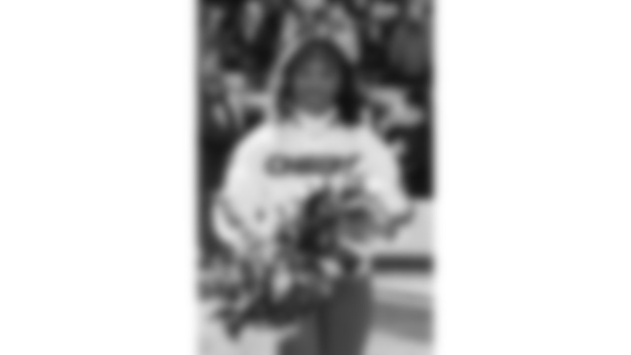 Kansas City Chiefs Cheerleaders on the field prior to a week 15 NFL Football game against the Los Angeles Chargers on Sunday, December 14, 2025 in Kansas City, MO.