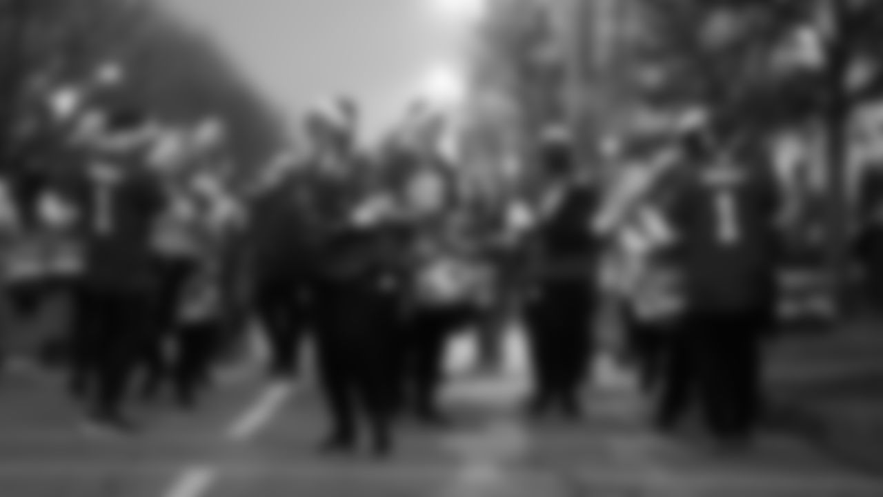 The Kansas City Chiefs Cheerleaders and Entertainment teams prior to a week 17 NFL Football game against the Denver Broncos on December 25, 2025 in Kansas City, MO.