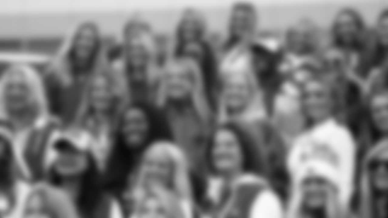 Kansas City Chiefs Alumni Cheerleaders prior to a week 12 NFL Football game against the Indianapolis Colts on Sunday, November 23, 2025 in Kansas City, MO.