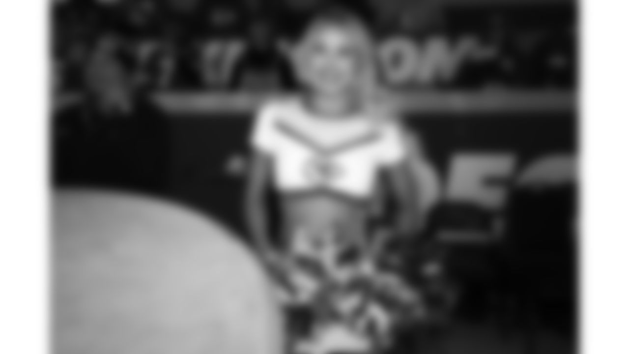 A Kansas City Chiefs Cheerleader on the GEHA Deck during a week 7 NFL Football game against the Las Vegas Raiders on Sunday, October 19, 2025.