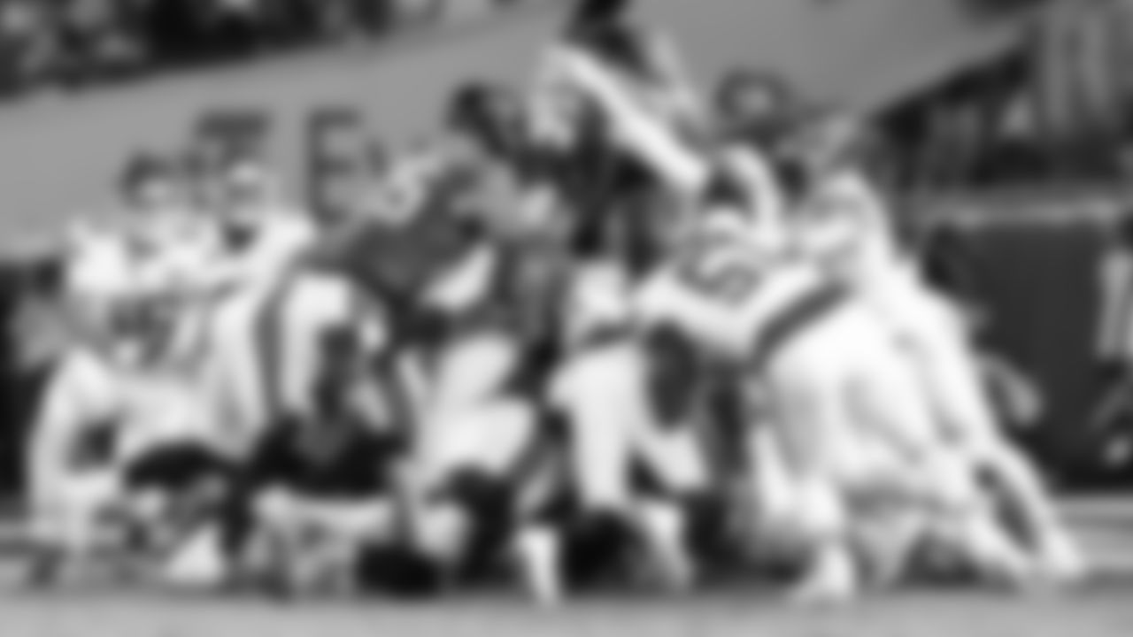 The defense gets a 4th down stop during a week 5 NFL football game against the Jacksonville Jaguars, Monday, October 6, 2025, in Jacksonville, FL.