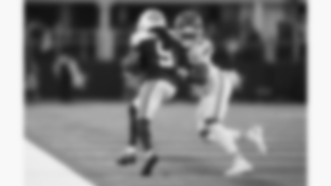 Kansas City Chiefs defensive back Nohl Williams (20) blocks a Cowboys receiver during a week 13 NFL Football game against the Dallas Cowboys on Thursday, November 27, 2025 in Dallas, Texas.