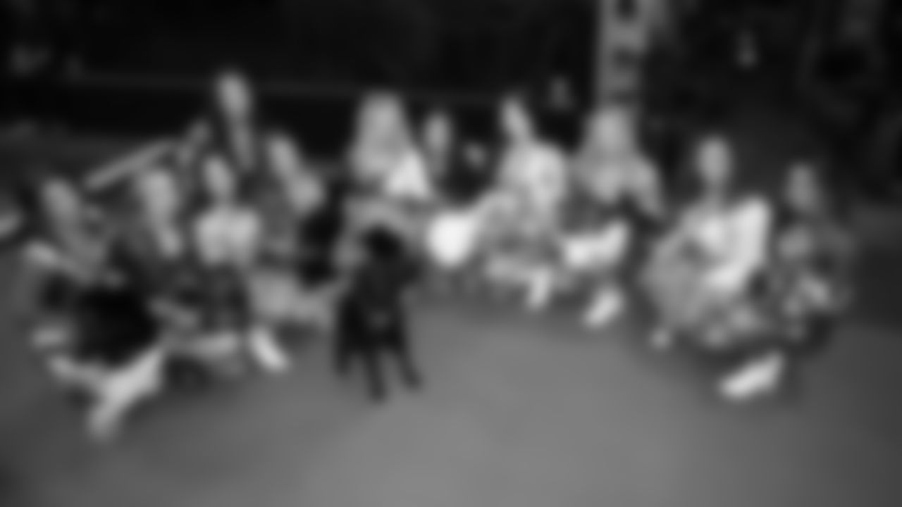 Kansas City Chiefs Cheerleader Sadie pose with fellow Pro Bowl Cheerleaders at the 2026 Pro Bowl opening night at the Moscone Center in San Francisco, California on Monday, February 2, 2026.