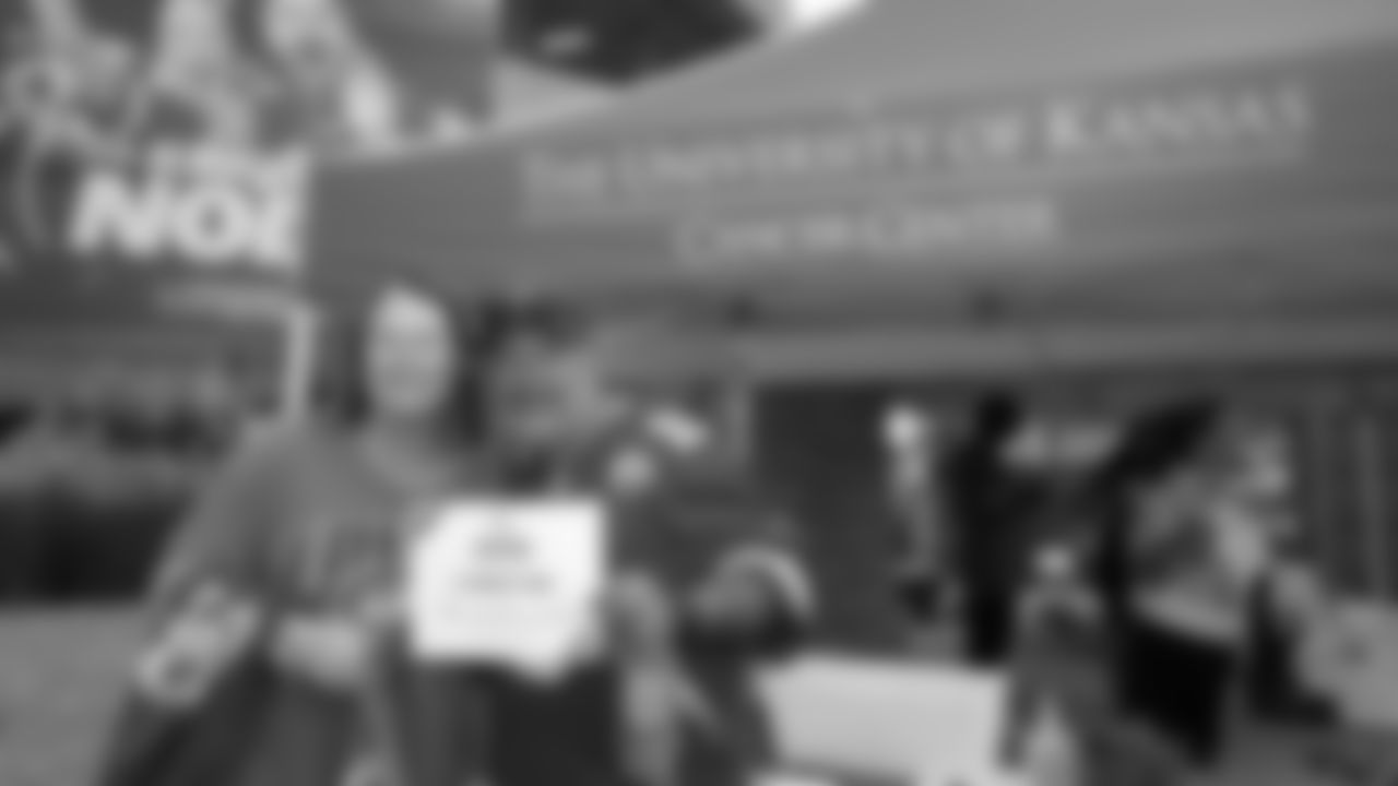 Fans showing support for Crucial Catch and the Chiefs prior to a week 6 NFL Football game against the Detroit Lions on Sunday, October 12, 2025 in Kansas City, MO.